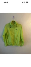 Arcteryx Full Zip Nylon Jacket Packable  Hood Lightweight Neon Womens M Flaw *