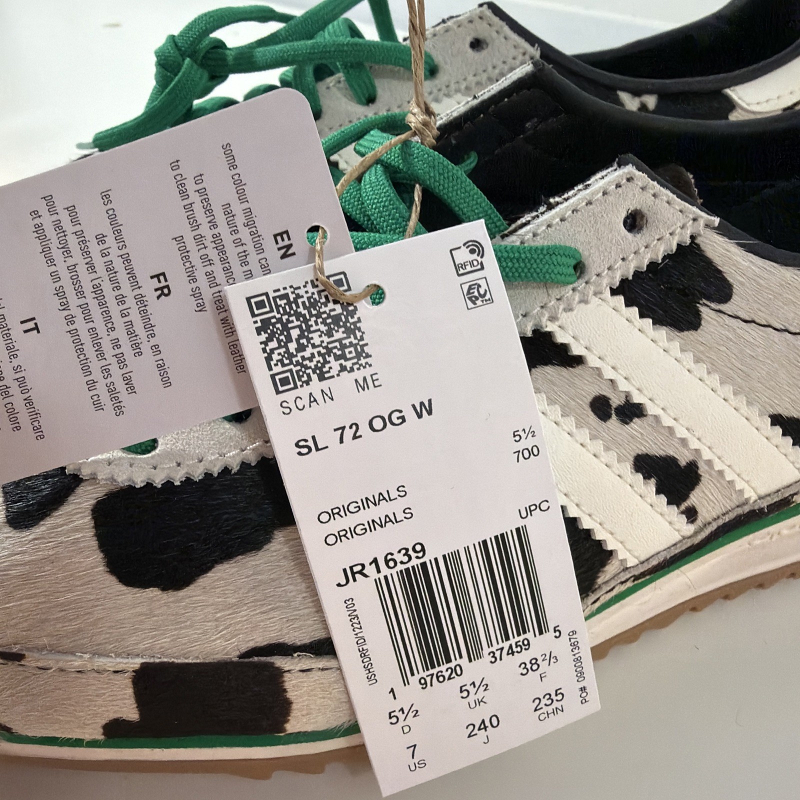 Adidas Originals SL 72 OG W Cow Print Black White Women Shoes JR1639 Size 7 NWT thumbnail 3