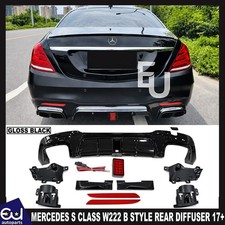 F&Uuml;R MERCEDES S KLASSE W222 S63 B STYLE AMG HECKDIFFUSOR ENDROHR 2017+ FACELIFT