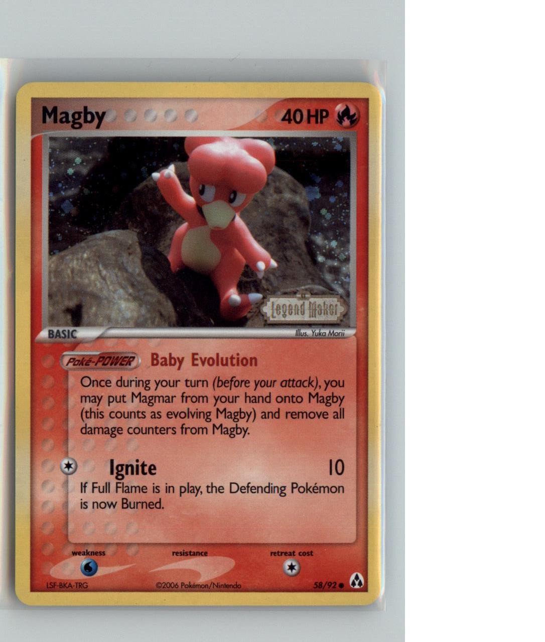 Magby Reverse Holo Common Legend Maker 58/92 NM