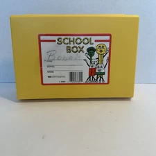 Vintage 90s Empire Pencil Co Yellow Plastic School Supply Box Retro Storage Case
