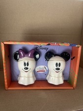 Disney Ceramic Salt Pepper Shakers Set Mickey And Minnie Ghost