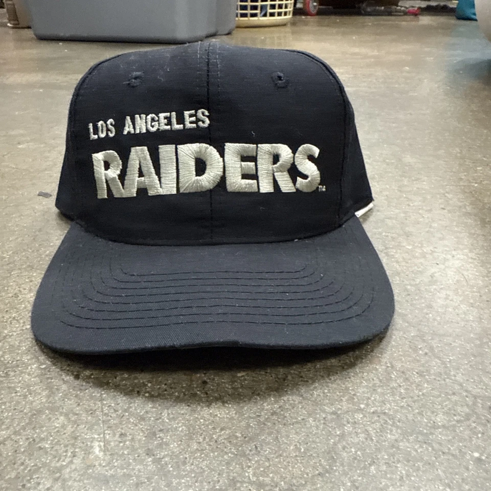 80s Los Angeles Raiders Block Text Snapback Hat Cap Oakland AJD Vintage CLEAN! - Image 2 of 4