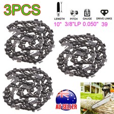 3x 10" Inch Chainsaw Chain Saw 3/8LP Pitch 39DL 39 Links 0.050 Gauge For 10" Bar