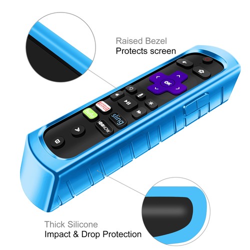 Silicone Case Anti Slip Shock Proof Cover For Roku Ultra / Roku 4 3 2 1 Remote - Picture 25 of 42