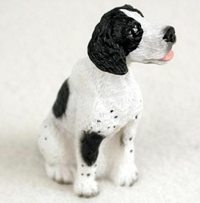 B/&W POINTER black white puppy TiNY DOG Resin Figurine MINIATURE Mini COLLECTIBLE