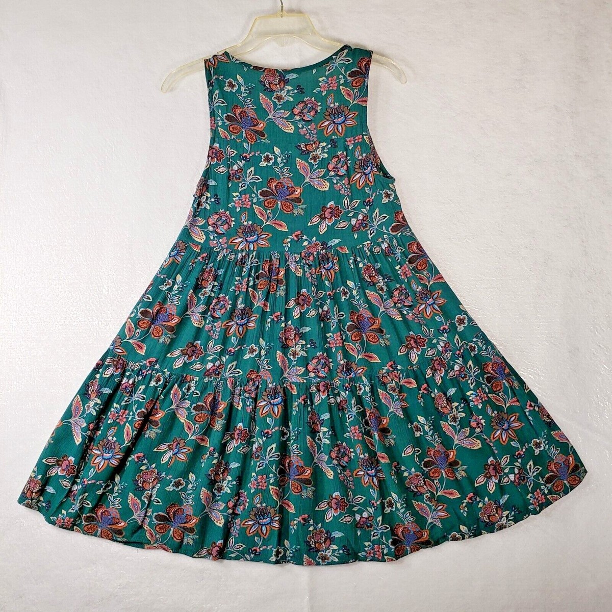american eagle green midi dress AE V-Neck Lace Inset Hanky Hem Midi Dress Women's Green XXS