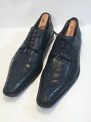 BELVEDERE BLUE GENUINE OSTRICH DRESS SHOES SIZE 12 M  display picture 1