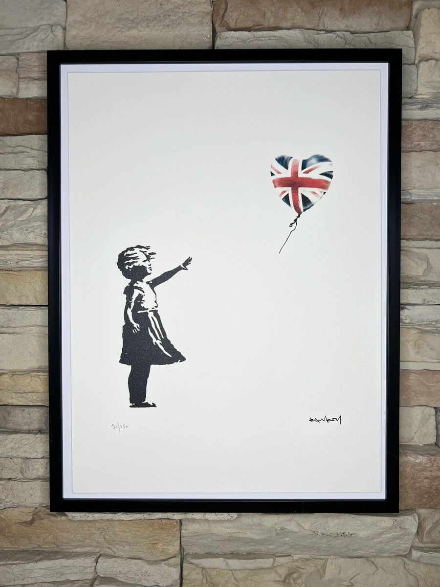 Pochoir Banksy Sur Carton - Édition Limitée à 50 Exemplaires - Encadré