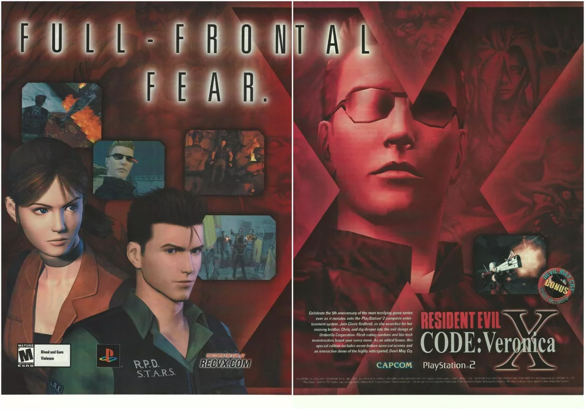 Resident Evil Code: Veronica X Print Ad/Poster Art Playstation 2 PS2