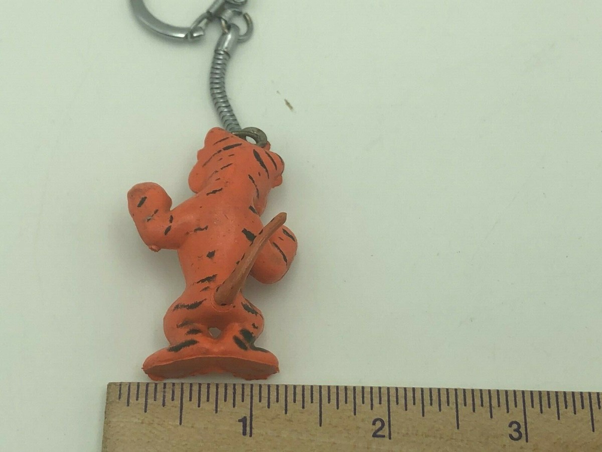 Vintage 50-60s Orange Esso Exxon Tiger Keychain PVC Rubber PROMO