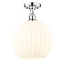 Innovations 616-1F White Venetian 1Lt 12" Semi-Flush, CH - 616-1F-PC-G1217-12WV