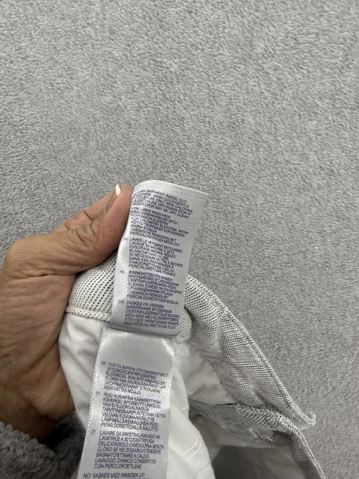 NYDJ 女式短裤斜纹布亚麻混纺加大码 20W 微条纹白色口袋 — 第 3/4 张图片