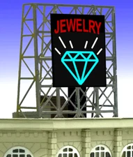 Miller Engineering ~ N or Z Scale ~ Jewelry Flashing Rooftop Billboard ~ 338970
