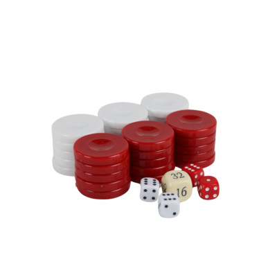 Acryl Rot Backgammon Figuren 36mm