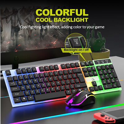 RGB LED Mechanical Keyboard & Mouse - Gaming Combo for Computer Users