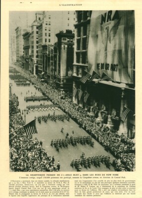 Antique New York Blue Eagle Parade Document Advertising 1932 Magazine Issue