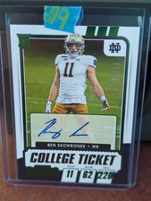 Ben Skowronek 2021 Contenders Draft Picks College Ticket Auto #14   Green 40/49!