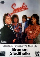 SMOKIE - 1978 - Plakat - In Concert -  Bright Lights Tour - Poster - Bremen