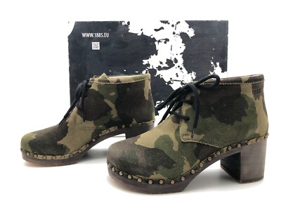 Berkemann women's boots size 40 2/3 ankle boots lace-up boots half boots green