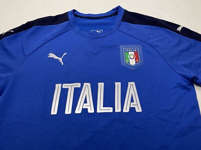 Men's Puma Italy Italia FIGC Soccer Training Shirt Size XL Blue