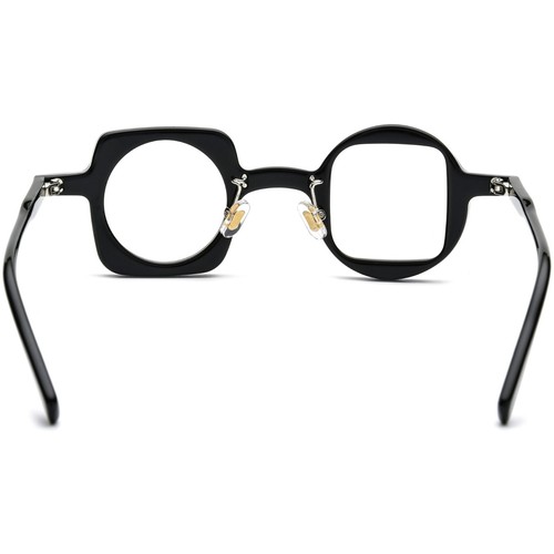 Gafas de acetato medio redondas medio cuadradas unisex marco geométrico duro lentes estrechas - Imagen 5 de 27