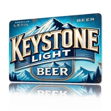 1pc Keystone Light Beer Retro Vintage Aluminum Tin Metal Signs 8x12 Inch - Art D