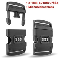 50 Mm Steckschnalle Mit Zahlenschloss Gurtband Schnalle Klickverschluss Koffer