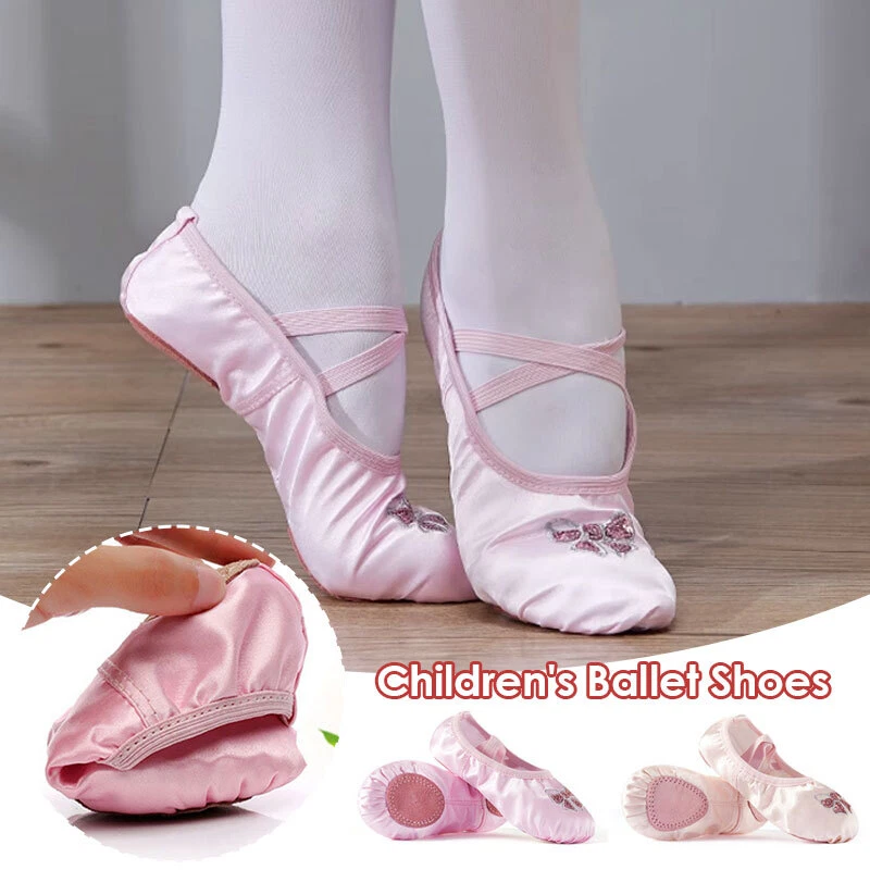 Kids Girls Soft Ballet Slippers Bling Dance Shoes Gymnastics Training Shoes  UK | eBay