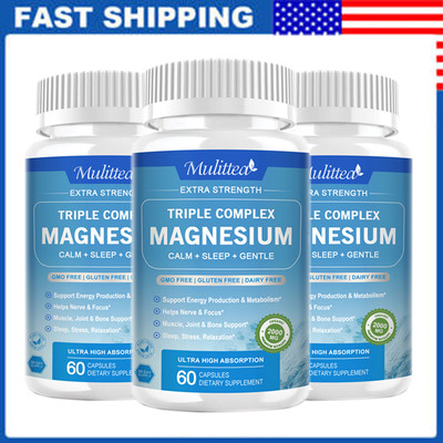 2000MG Triple Complex Magnesium Supplement Support Calm Sleep Muscle Health