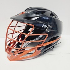 Cascade-R Black w/ Copper Orange Trim Lacrosse Helmet w/ Chin Strap 
