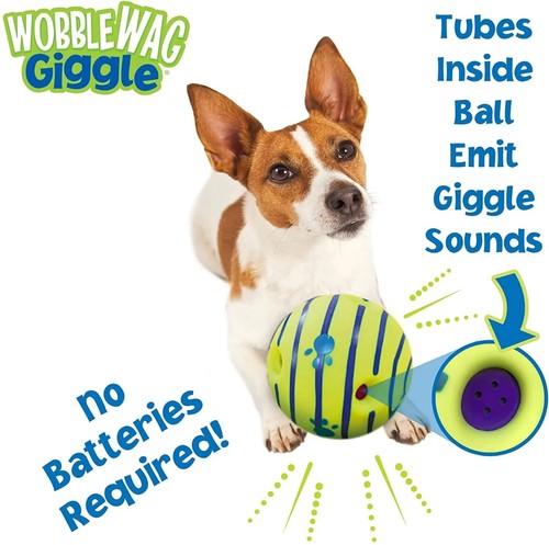 Wobble Wag Giggle Leuchtball interaktives Hundespielzeug Spaß Kichern Geräusche - Bild 6 von 7