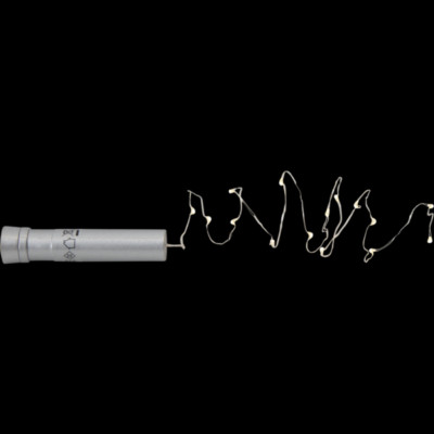 LED Draht-Lichterkette für Weinflasche kabellos Dew Drop 15er silber Weihnachten
