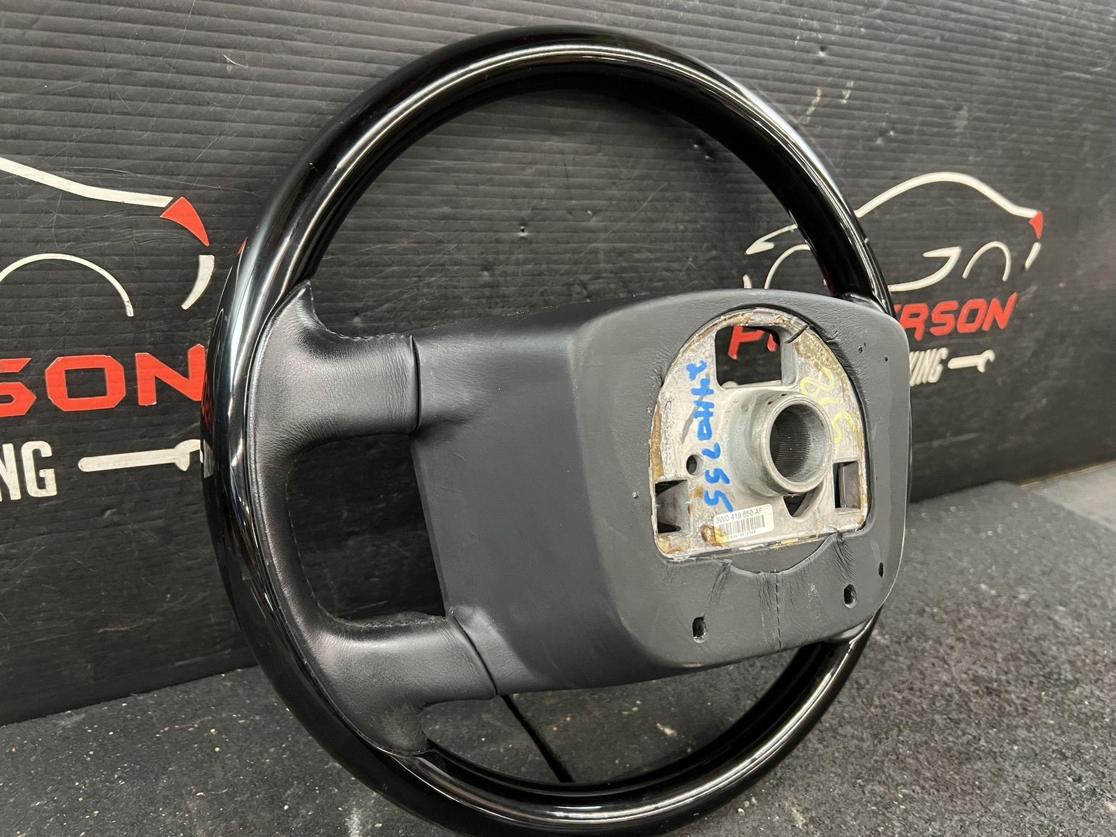 03-12 BENTLEY CONTINENTAL GT BLACK STEERING WHEEL ID 3W0419650AF