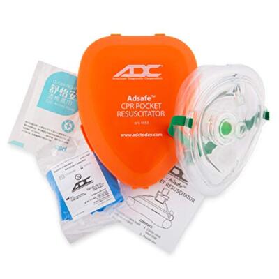 ADC Adsafe CPR Mask Pocket Resuscitator Kit; 3M Filtrete Filter with replaceab..