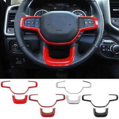 2pc Interior Steering Wheel Panel Cover Trim Stickers For Dodge Ram 1500 2018+
