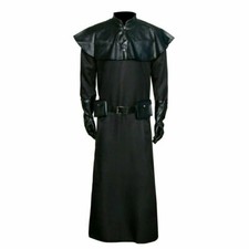 Plague Doctor Costume Cloak Robe HalloweenProps Medieval Monk Priest