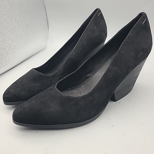 Eileen Fisher Women Pumps Shoes Hawk Black Suede 3" Shaped Heel Sz 10 New - Picture 4 of 9