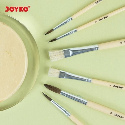 JOYKO Set Spazzolini Pittura Artista Spazzola Professionale 6PZ ACQUERELLO ACRILICO OLIO - Foto 6 di 7