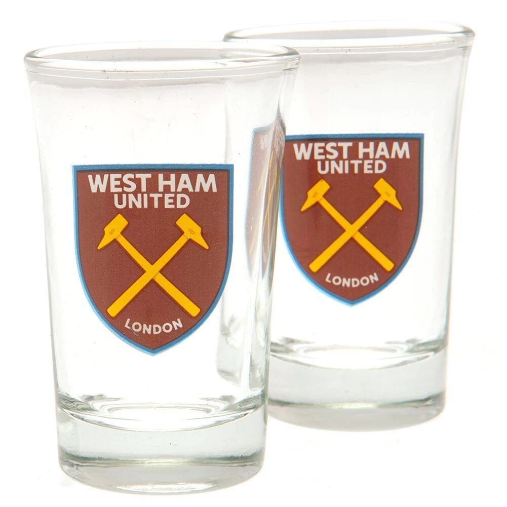 West Ham United FC 2pk Shot Glass Set Official Licensed