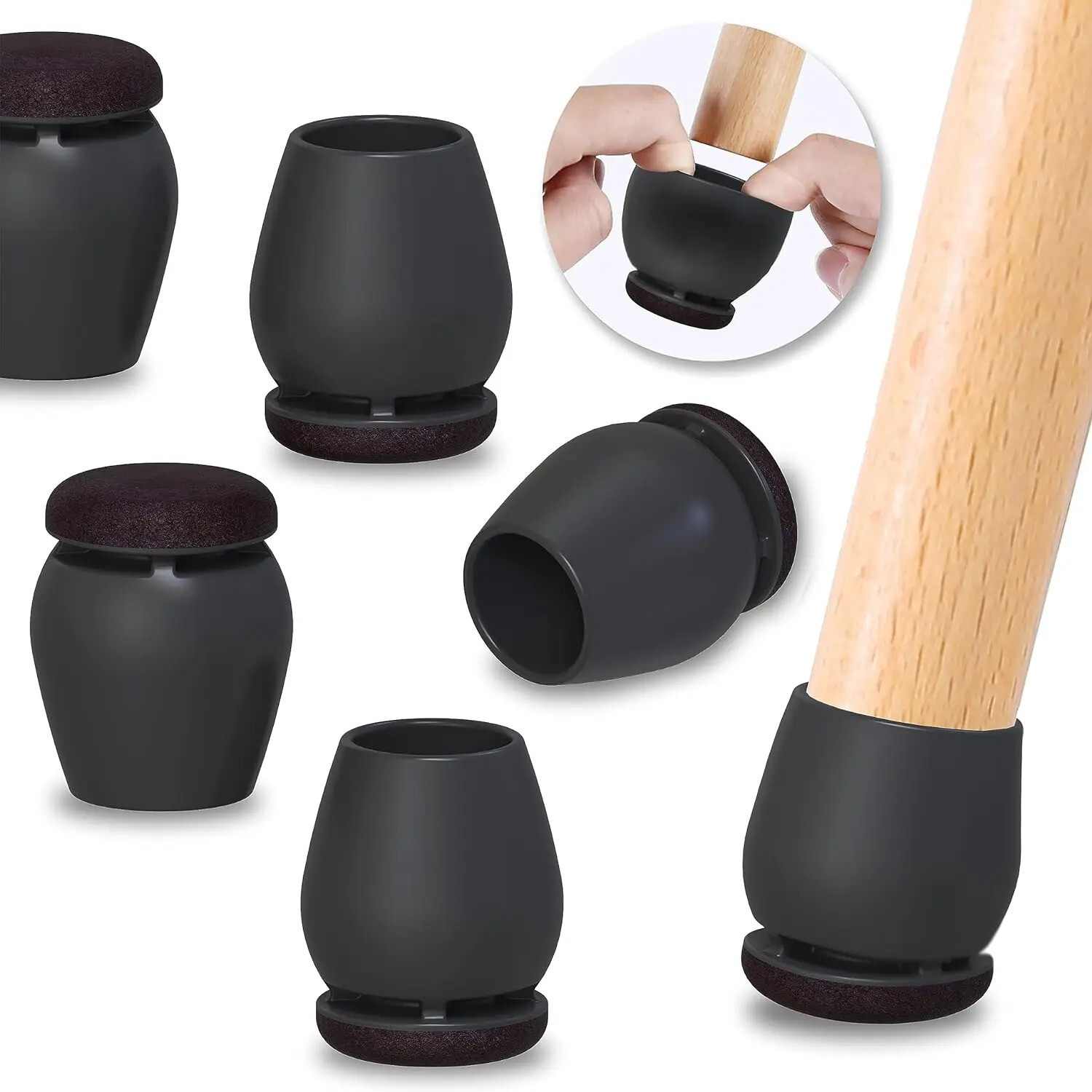 Couvre-pieds de chaise en silicone transparent pour la protection du sol