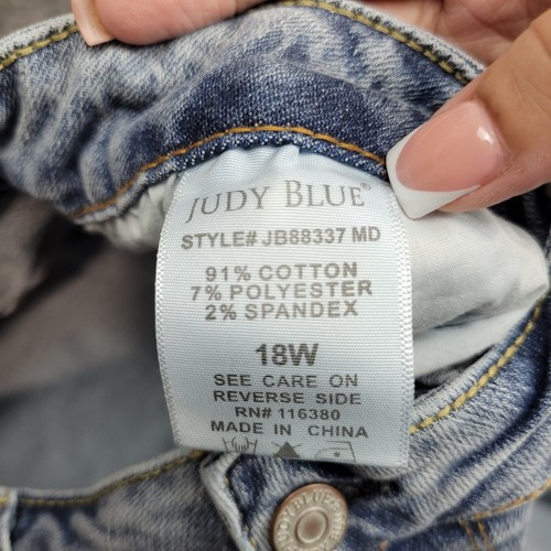 Jeans Judy Blu Donna 18W Lavaggio Leggero Ragazzo Fit Elasticizzato Relax Casual Prepp - Foto 12 di 12