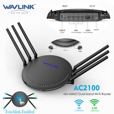 Wavlink AC2100 Dual-Band Smart WiFi Router MU-MIMO Gigabit Ports Touchlink Tech