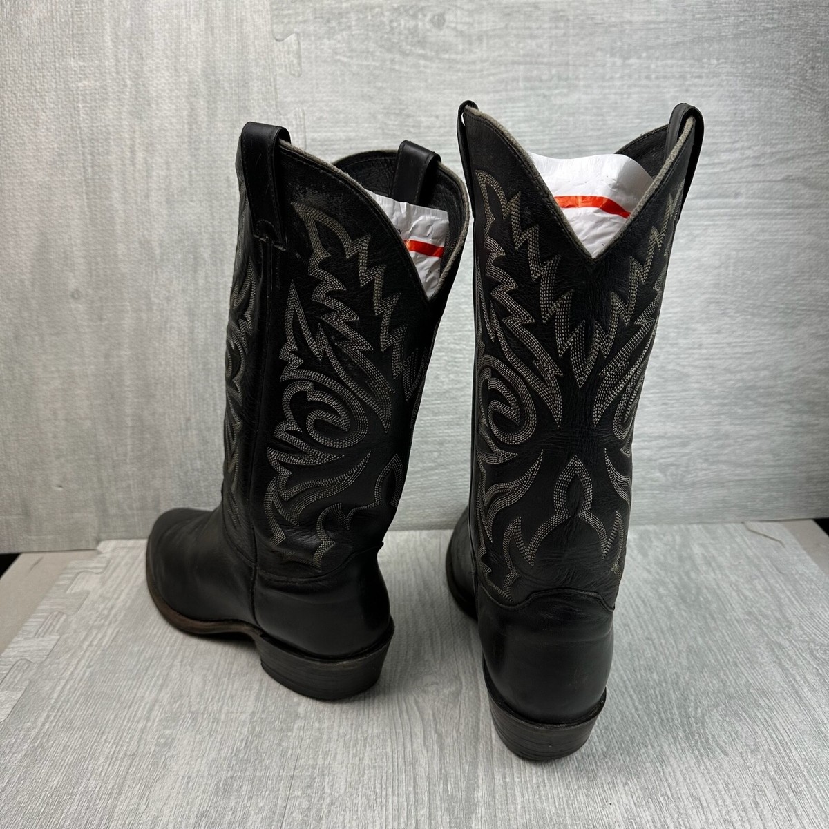 Justin London Boots Mens 10.5 D Black Leather Western Rodeo Justin London Boots Mens 10.5 D Black Leather Western Rodeo