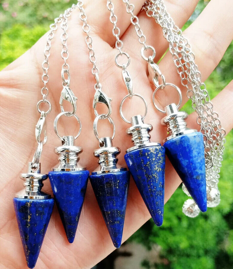 10pc Lapis Lazuli Stone Magic Pendulum Pendant Energy Power Reiki