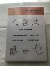 A Muse Studio "Ghostly Greetings" rubber stamp set - NEW