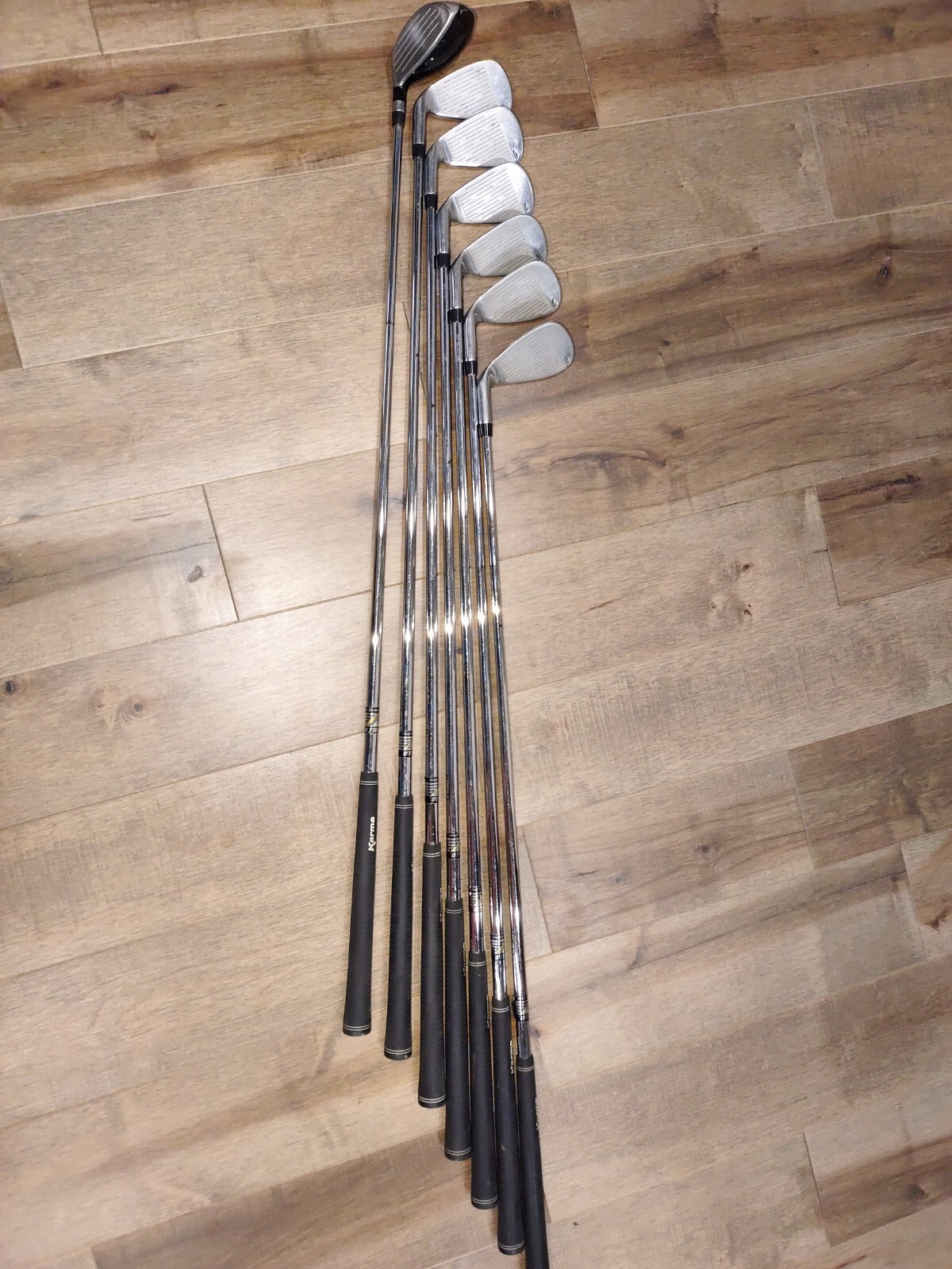 pinhawk single length irons 5pw and 4 hybrid. Stiff steel 8 iron