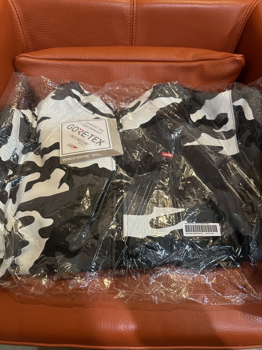 Brand New Supreme Windstopper Zip Up Hooded Sweatshirt Snow