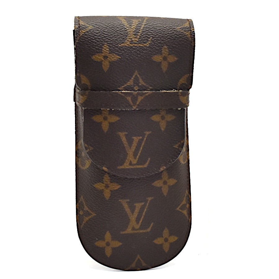 Louis Vuitton Monogram Canvas & Leather Eyeglass Case M62970 Brown Unisex