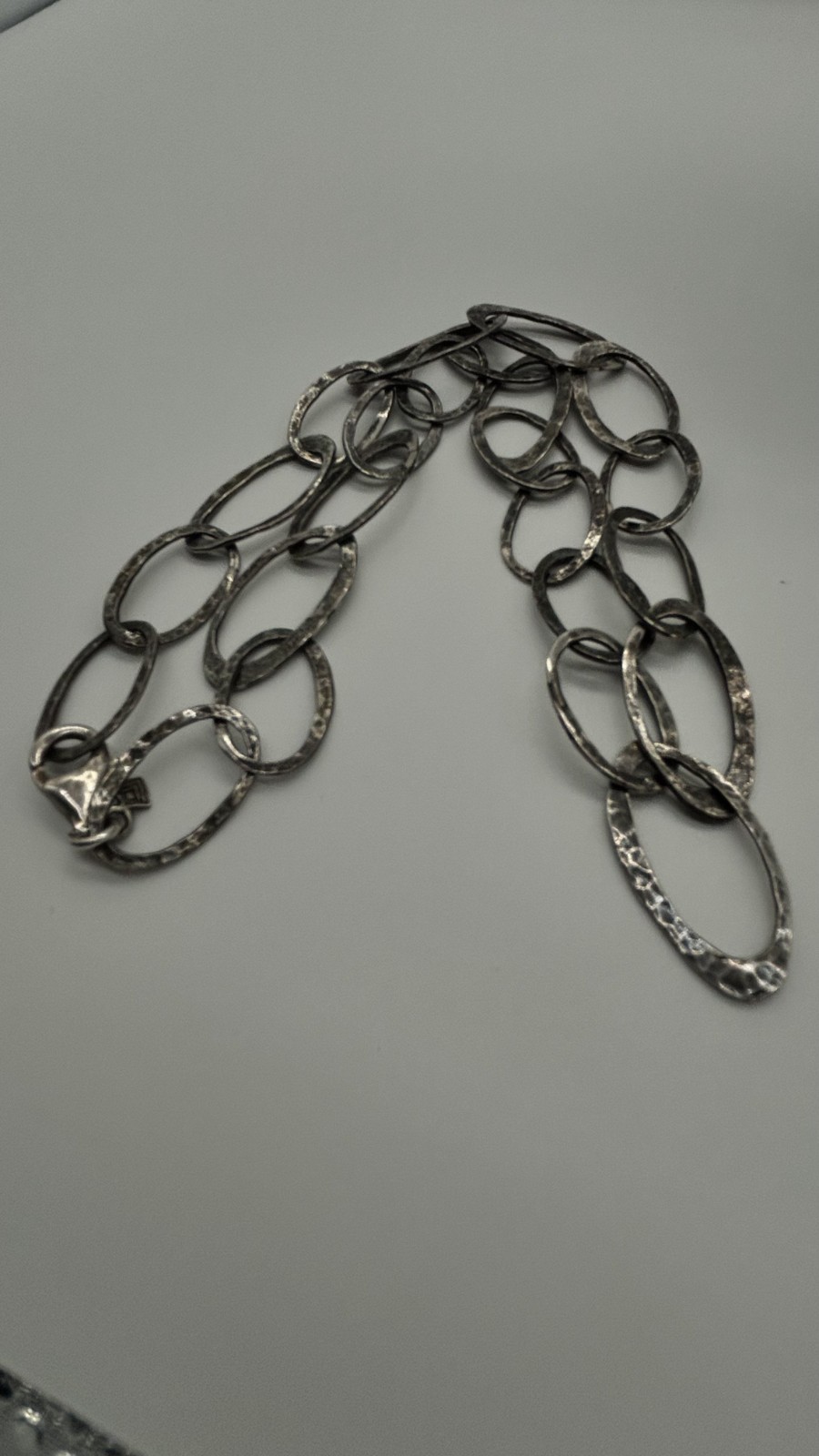 ARTISAN HAMMERED OVAL LINK STATEMENT NECKLACE - image 2